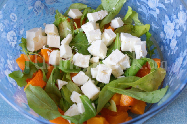 Pumpkin Salad with Feta and Arugula