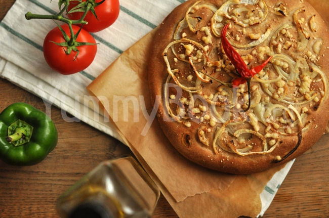 Onion Focaccia with Cheese