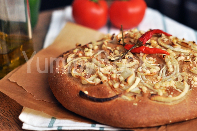 Onion Focaccia with Cheese