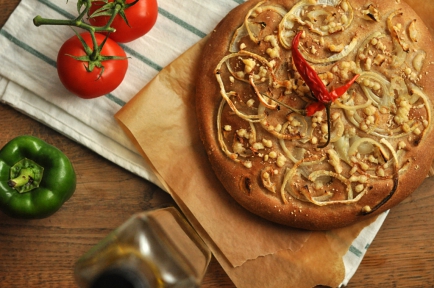 Onion Focaccia with Cheese